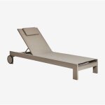 Chaise longue inclinable en aluminium avec coussin akelia sklum moka brown