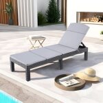 Bolli - chaise longue pour jardin, transat de terrasse et balcon avec coussin, bain de soleil en plastique, ...