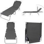 Vidaxl - chaise longue pliable avec dossier réglable gris - chaise longue pliable - transat - mobilier ... Vidaxl - chaise longue pliable avec dossier réglable gris - chaise longue pliable - transat - mobilier ...