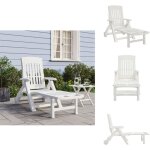 Chaise longue pliable avec roues blanc pp - chaise longue - transats - fauteuil de jardin - mobilier ...