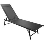 Terre jardin - chaise longue pliante 185x54, 5x34, 5 cm - 6 positions - acier / textilne