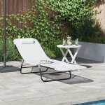 Torana - chaise longue pliante crme 182 x 55 x 85, 5 cm textilne