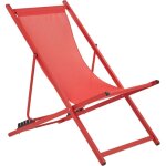 Beliani - chaise longue pliante moderne d'extrieur assise et structure cadre en mtal rouge locri ii ...