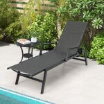 Chaise longue en rotin chaise inclinable en osier pe tiss� avec accoudoirs et dossier � 5 positions cadre ...