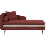 Chaise longue de salon côté gauche en tissu rembourré rouge gonesse Chaise longue de salon côté gauche en tissu rembourré rouge gonesse