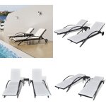 Vidaxl - chaises longues avec table résine tressée noir - chaise longue - salon de jardin - mobilier ... Vidaxl - chaises longues avec table résine tressée noir - chaise longue - salon de jardin - mobilier ...