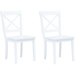 The living store chaises  manger lot de 2 blanc bois hva massif - chaise de salle  manger - chaise ...