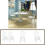 Chaises  manger lot de 2 blanc bois d'hva solide - chaise de salle  manger - chaise en bois - chaise ...