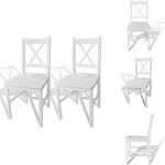 Chaises  manger lot de 2 blanc bois de pin - chaise de salle  manger - chaises de cuisine - chaise ...