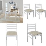 Chaises à manger lot de 2 blanc hévéa solide et velours - chaise de salle À manger - chaise moderne - ... Chaises à manger lot de 2 blanc hévéa solide et velours - chaise de salle À manger - chaise moderne - ...