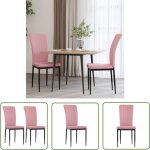 Chaises  manger lot de 2 rose velours - chaise de salle  manger - chaise de cuisine - fauteuil - velours ...