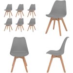 Chaises  manger lot de 6 gris plastique - chaise de salle  manger - chaises modernes - chaises grises ...