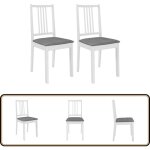 Vidaxl - chaises  manger avec coussins lot de 2 blanc bois solide - chaise de salle  manger - chaises ...