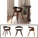 Chaise � manger noir bois courb� et similicuir - chaises de salle � manger - chaise moderne - chaise ...