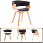 Vidaxl - chaise  manger noir bois courb et similicuir - chaises de salle  manger - chaise moderne ...
