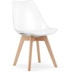 Chaise mark - transparente / pieds naturels x 1