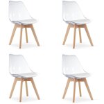 Chaise mark - transparente / pieds naturels x 4