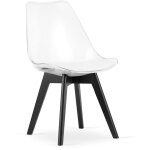 Chaise mark - transparente / pieds noirs x 1