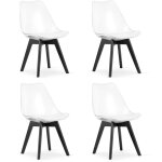 Chaise mark - transparente / pieds noirs x 4