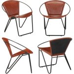 Chaise marron cuir v�ritable - fauteuil en cuir - fauteuil vintage - chaise relaxante - chaise confort ...