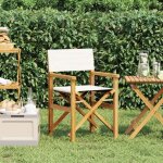Torana - chaise de metteur en scène pliante crème bois teck massif Torana - chaise de metteur en scène pliante crème bois teck massif