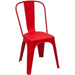 Chaise mod. urbaine industrielle en polypropyl�ne rouge pizzeria bar restaurant