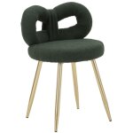 Chaise noeud 2, mdf, Éponge, métal, polyester, vert, or, 40x40x67 cm Chaise noeud 2, mdf, Éponge, métal, polyester, vert, or, 40x40x67 cm
