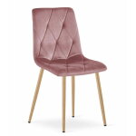 Chaise olbia - velours rose / couleur bois pieds x 1 44x89x40 cm