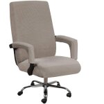 Chaise d'ordinateur housse de chaise de bureau �lastique (marron, l), housse de chaise universelle pour ...