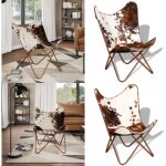 Chaise papillon marron et blanc cuir de vache - fauteuil papillon - chaise papillon - fauteuil vintage ... Chaise papillon marron et blanc cuir de vache - fauteuil papillon - chaise papillon - fauteuil vintage ...