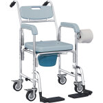 Chaise perc�e adulte - homcom - roulettes - repose - pieds, dossier et accoudoirs - aluminium et plastique ...