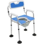 Chaise perc�e pour personnes �g�es, chaise de douche, avec accoudoirs et dossier, r�glable en hauteur, ...