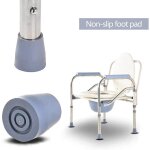 Chaise perc�e rembourr�e pour personnes �g�es, chaise de toilette, chaise de nuit r�glable en hauteur, ...