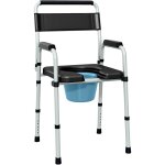 Homcom - chaise percée toilette pliable hauteur réglable - seau amovible - siège, accoudoirs rembourrés ... Homcom - chaise percée toilette pliable hauteur réglable - seau amovible - siège, accoudoirs rembourrés ...