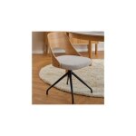 M&s - chaise pivotante 48x53x79 cm décor chêne et assise en tissu M&s - chaise pivotante 48x53x79 cm décor chêne et assise en tissu