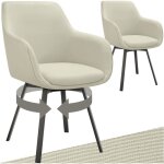 Tectake ? lot de 2 fauteuils pivotants rembourr�s ? accoudoirs ergonomiques ? tissu polyester gris / ...