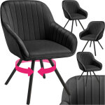 Lot 4 chaises pivotantes à 360° avec accoudoirs velours noires Lot 4 chaises pivotantes à 360° avec accoudoirs velours noires