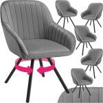 Lot 6 chaises pivotantes � 360� avec accoudoirs velours grises
