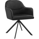 Chaise pivotante à 360° en velours avec rembourrage épais noir Chaise pivotante à 360° en velours avec rembourrage épais noir