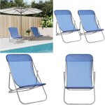 Vidaxl - chaises plage pliantes lot de 2 textilne acier enduit poudre - chaise de plage - transats - ...