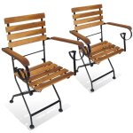 Vidaxl - chaises pliables de jardin 2 pcs acier et bois d'acacia solide Vidaxl - chaises pliables de jardin 2 pcs acier et bois d'acacia solide