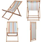Vidaxl - chaise pliable de plage tissu et cadre en bois multicolore - chaise de plage - chaise pliante ... Vidaxl - chaise pliable de plage tissu et cadre en bois multicolore - chaise de plage - chaise pliante ...