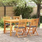 Torana - chaise pliante 4 pcs gris 49 x 57. 5 x 92cm bois d'acacia massif