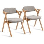Chaise pliante empilable avec accoudoirs et siège rembourré - ensemble de 2 chaises supplémentaires en ... Chaise pliante empilable avec accoudoirs et siège rembourré - ensemble de 2 chaises supplémentaires en ...