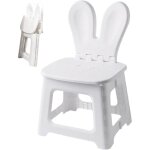 Chaise pliante enfants avec dossier oreilles de lapin, tabouret portable robuste salon / cuisine