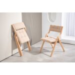 Chaise pliante rembourr�e avec coussin ensemble de 2 en bois - portable et facile � assembler pour invit�s ...