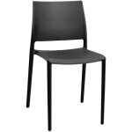 Chaise en polypropylne milano bar restaurant noir