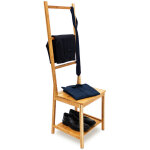 Relaxdays - chaise porte - serviettes bambou, valet de chambre avec 2 étagères hlp 133 x 40 x 42 cm, ... Relaxdays - chaise porte - serviettes bambou, valet de chambre avec 2 étagères hlp 133 x 40 x 42 cm, ...