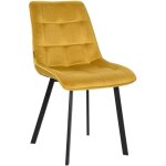 Chaise rembourr�e tuluza velours curry