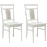 Chaise de salle � manger 2 pcs blanc bois de caoutchouc massif vidaxl